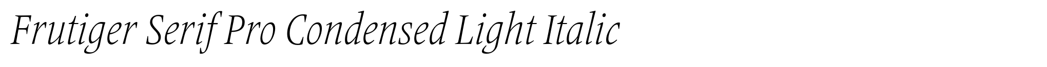 Frutiger Serif Pro Condensed Light Italic image